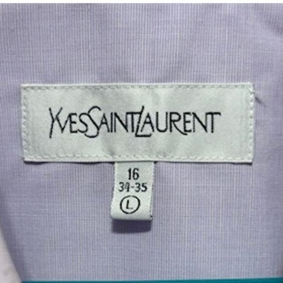 Yves St. Laurent Button Up Purple Lilac Dress Shirt size 16 34-35 Large NWT - Picture 4 of 9